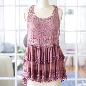 Maroon/Purple Free People Blouse